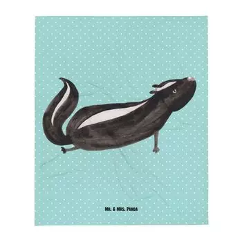 Миссис Панда Мягкое одеяло Skunk Yoga — бирюзовая пастель — подарок, скунс, любовь, шерстяное одеяло, покрывало, дикое животное, одеяло для дивана, одеяло, вонючка Mr. & Mrs. Panda, бирюзовый