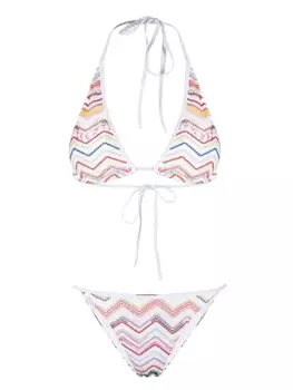 Missoni бикини с люрексом и узором зигзаг, белый