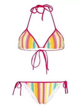Missoni бикини с треугольными чашками и узором зигзаг, розовый
