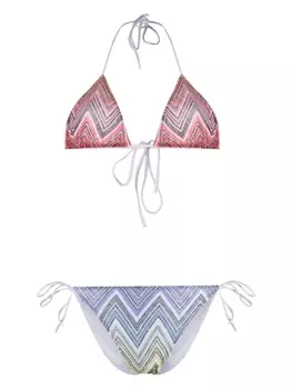Missoni бикини с треугольными чашками и узором шеврон, розовый