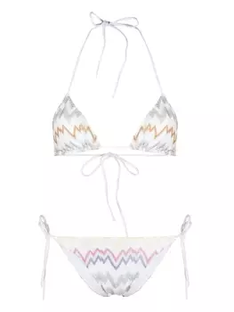 Missoni бикини с треугольными чашками и узором зигзаг, белый