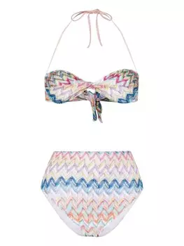 Missoni бикини с завышенной талией и узором зигзаг, мультиколор