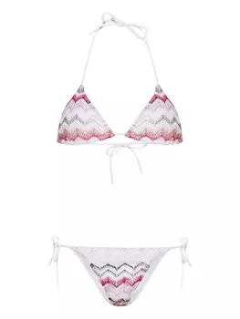 Missoni бикини в технике кроше с узором зигзаг, белый
