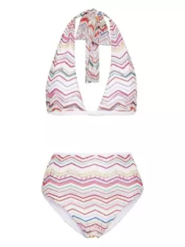 Missoni бикини в технике кроше с узором зигзаг, белый