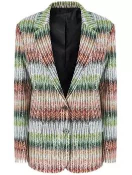 Missoni блейзер с узором зигзаг, зеленый