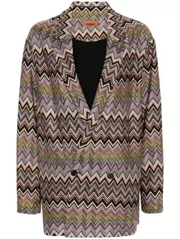 Missoni блейзер с зигзагообразным узором, розовый