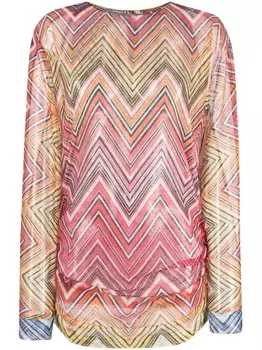 Missoni блузка со сборками и вырезами, красный