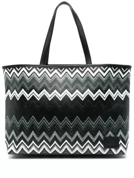Missoni большая сумка-тоут из канваса, черный