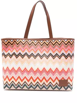Missoni большая сумка-тоут из канваса, розовый