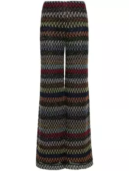 Missoni брюки рыхлой вязки с вышивкой, черный