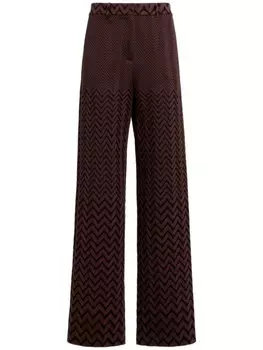 Missoni брюки с геометрическим узором, коричневый