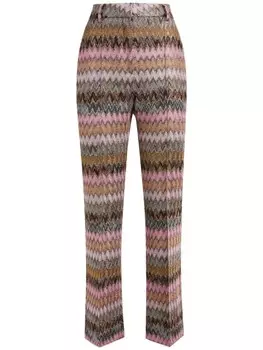 Missoni брюки с металлизированной отделкой, розовый