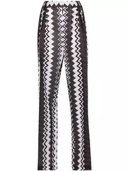 Missoni брюки с узором шеврон, коричневый