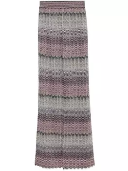 Missoni брюки с узором зигзаг, металлик