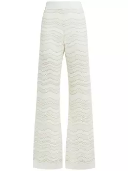 Missoni брюки с завышенной талией и узором зигзаг, нейтральный цвет
