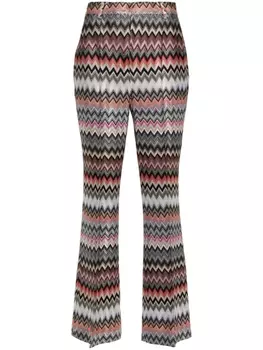 Missoni брюки строгого кроя с узором зигзаг, черный