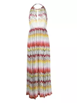 Missoni длинное платье с узором зигзаг, желтый