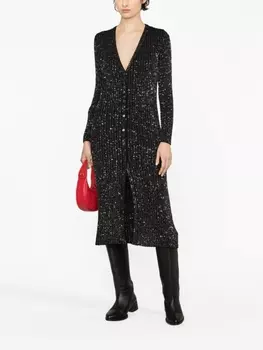Missoni длинный кардиган с эффектом металлик, черный