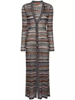 Missoni длинный кардиган в полоску, синий