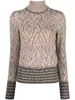 Missoni джемпер с высоким воротником и узором зигзаг, черный
