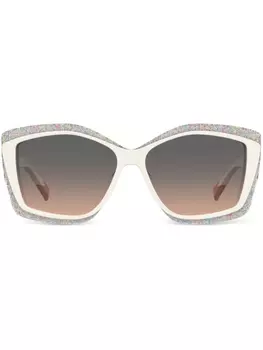 MISSONI EYEWEAR солнцезащитные очки в квадратной оправе с тонированными линзами, нейтральный цвет