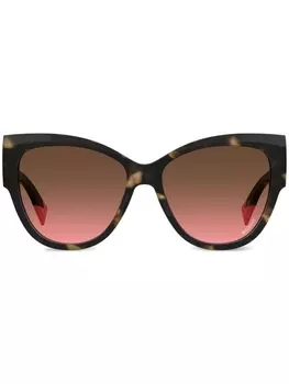 MISSONI EYEWEAR солнцезащитные очки в квадратной оправе с тонированными линзами, коричневый