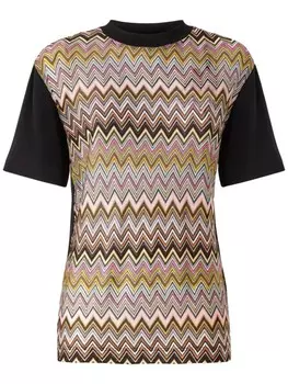 Missoni футболка из хлопка с узором «зигзаг», черный