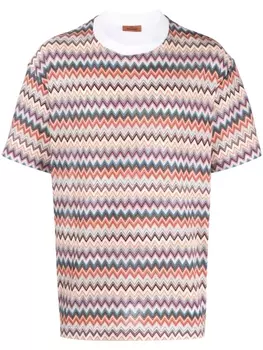 Missoni футболка с узором зигзаг, оранжевый