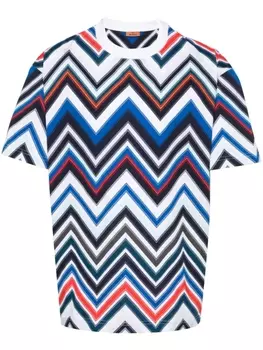 Missoni футболка с узором зигзаг, синий