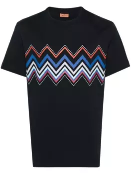 Missoni футболка с узором зигзаг, синий