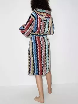 Missoni Home халат Adam с капюшоном и поясом, синий