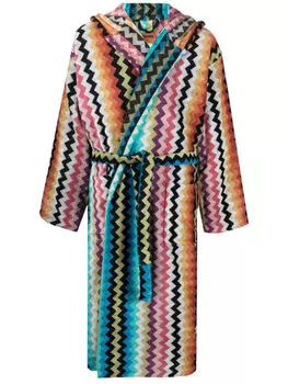 Missoni Home халат с узором зигзаг, синий