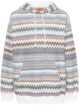 Missoni худи с узором зигзаг, белый