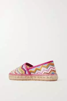 MISSONI Эспадрильи вязания крючком с кожаной отделкой, розовый