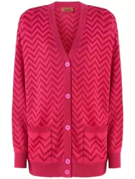 Missoni кардиган с узором шеврон, розовый