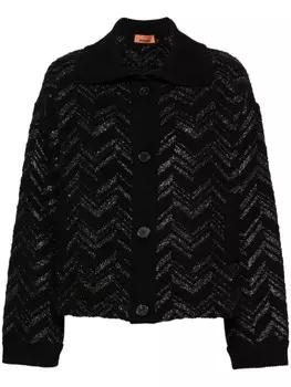 Missoni кардиган с зигзагообразным переплетением и люрексом, черный