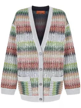 Missoni кардиган в полоску, зеленый