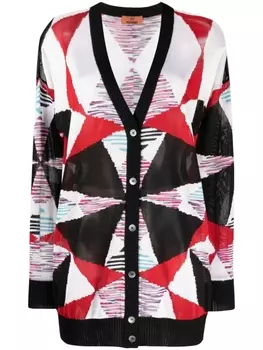 Missoni кардиган вязки интарсия с узором, белый