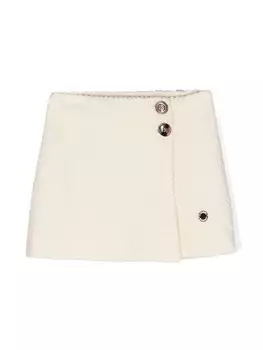 Missoni Kids бархатная юбка в рубчик с запахом, белый