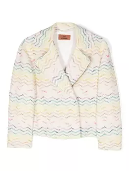 Missoni Kids блейзер с узором зигзаг, белый