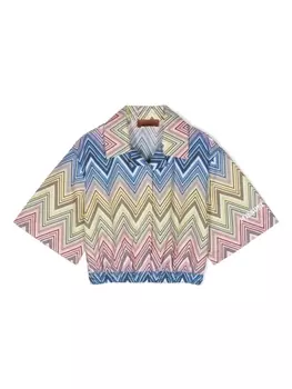 Missoni Kids блузка с узором зигзаг, синий