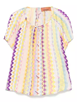 Missoni Kids блузка с узором зигзаг, желтый