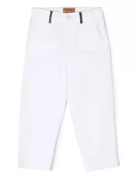 Missoni Kids брюки прямого кроя с контрастной отделкой, белый