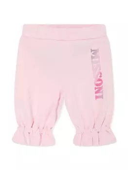 Missoni Kids брюки с логотипом, розовый