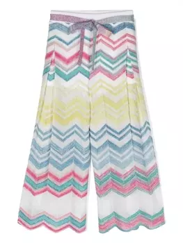 Missoni Kids брюки с узором зигзаг, белый