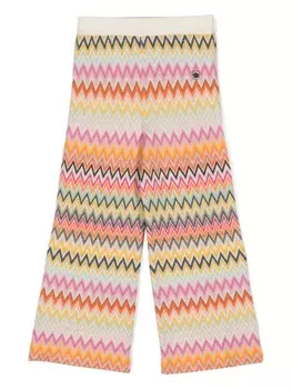 Missoni Kids брюки с узором зигзаг, белый