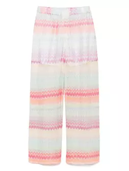 Missoni Kids брюки с узором зигзаг, зеленый