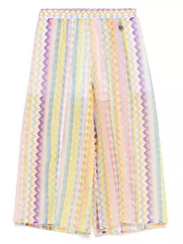 Missoni Kids брюки с узором зигзаг, желтый