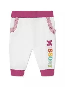 Missoni Kids брюки с вышитым логотипом, белый