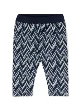 Missoni Kids брюки трикотажные зигзагообразной вязки, синий